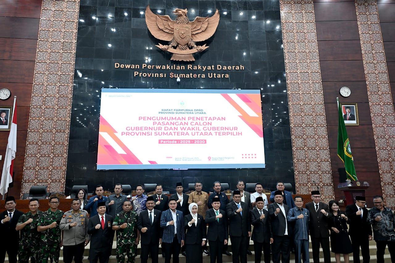 Ketua KPU Sumut Hadiri Penetapan Gubsu-Wagubsu Terpilih di DPRD Sumut