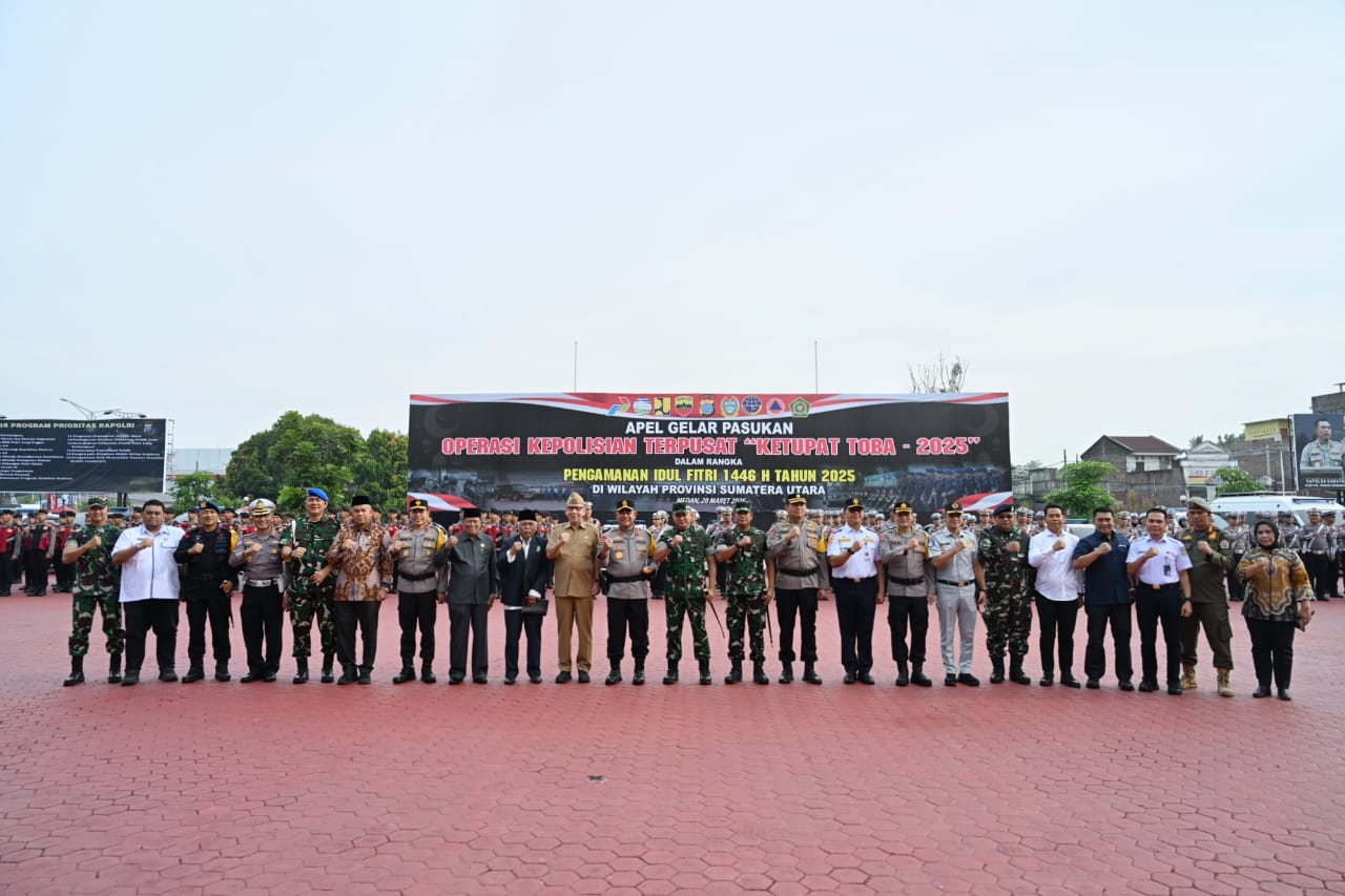 Hadiri Apel Pasukan Operasi Ketupat Toba 2025, Pj Sekdaprovsu Optimis Keamanan dan Kenyamanan Pemudik Terjamin