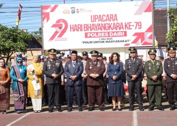 Wakil Bupati Dairi Hadiri Upacara Hari Bhayangkara Ke-79.