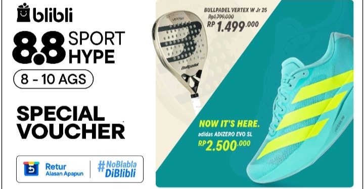 Cari Sepatu Lari Hingga Raket Padel Paling Hype, Ada di Blibli Double Day 8.8