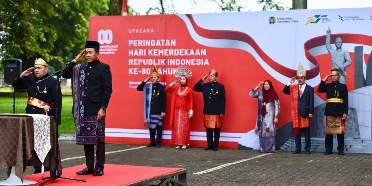 HUT ke-80 RI di USU, Prof Muryanto Amin Pembina Upacara