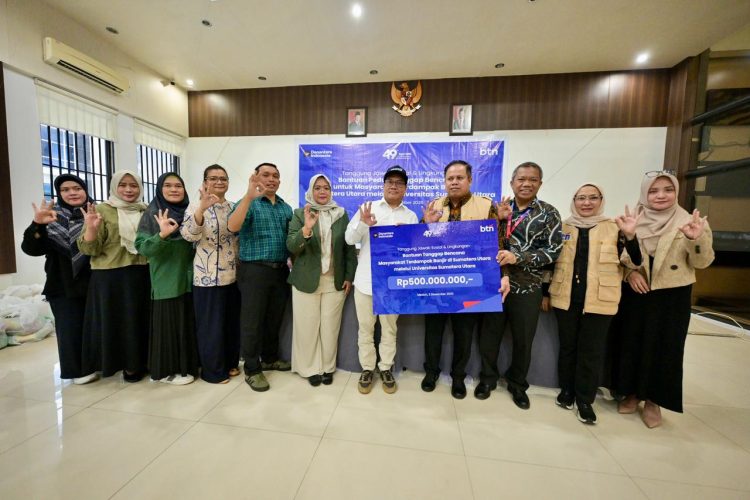 USU Terima Bantuan Kemanusiaan dari BTN untuk Korban Banjir Sivitas Akademika