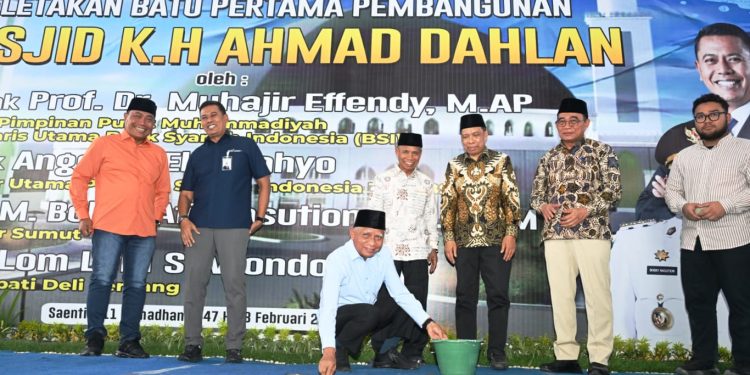 Wagubsu Hadiri Peresmian Pembangunan Masjid KH Ahmad Dahlan UMSU Saentis, Kampus dan Masjid Harus Tumbuh Bersama