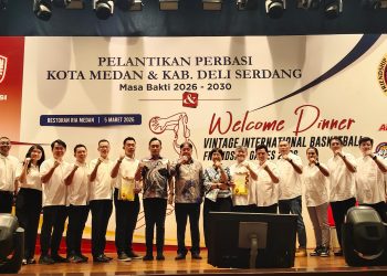 Hadiri Pelantikan Perbasi Medan, Aswindy: Mari Sama-sama Kita Majukan Olahraga