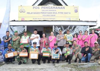 Bupati Dairi Bersama Kapolres Dairi Tinjau Pos Pengamanan Idulfitri