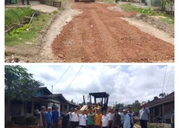 Warga Sumbul Bergotong-Royong Perbaiki Jalan dan Drainase