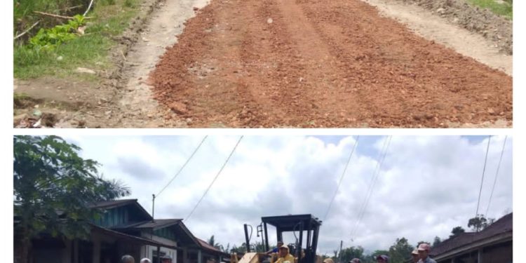 Warga Sumbul Bergotong-Royong Perbaiki Jalan dan Drainase