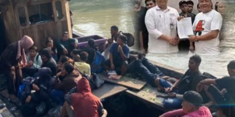 Imigrasi Tanjungbalai-Asahan dan Bea Cukai Gagalkan Keberangkatan 35 CPMI Nonprosedural di Perairan Asahan