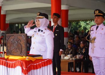 Plt Bupati Tiorita Pimpin Detik-Detik Proklamasi HUT ke-81 RI di Langkat