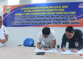Bapenda Dairi dan Bank Sumut Tandatangani Kerjasama