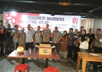 Ditutup Ketua PWI Sumut, Bambang-Dicki Sihotang Juara Turnamen Domino HUT RI Forum Wartawan Pemprov