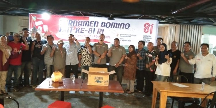 Ditutup Ketua PWI Sumut, Bambang-Dicki Sihotang Juara Turnamen Domino HUT RI Forum Wartawan Pemprov