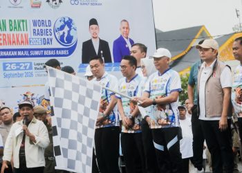 Semarak World Rabies Day 2026, Zakiyuddin Dampingi Wagub Sumut Lepas Peserta Jalan Santai