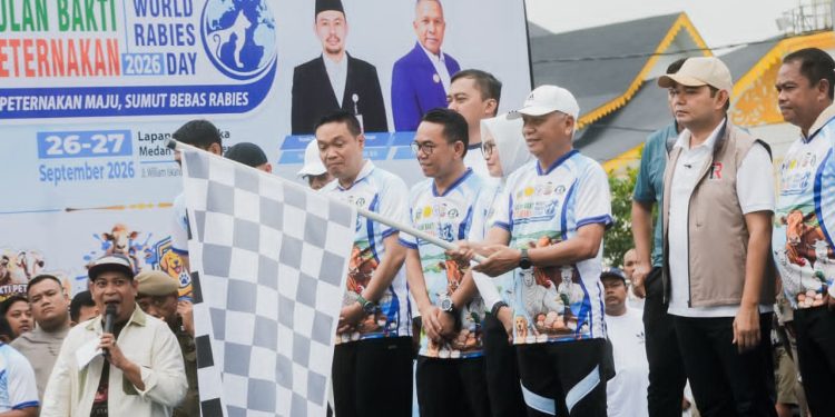 Semarak World Rabies Day 2026, Zakiyuddin Dampingi Wagub Sumut Lepas Peserta Jalan Santai